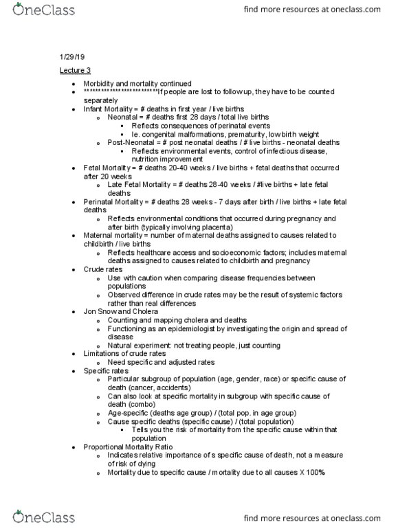 SAR HS 300 Lecture Notes - Lecture 3: Maternal Death, Congenital Disorder, Birth Weight thumbnail