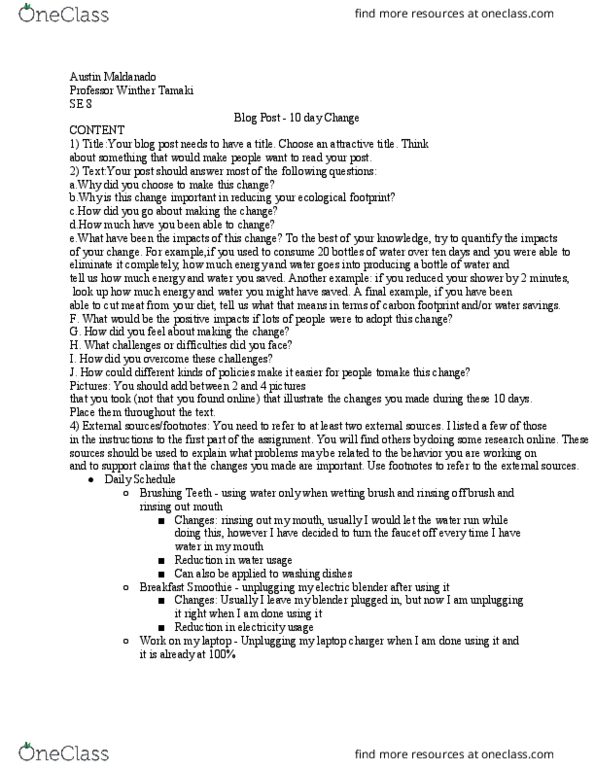 SOCECOL E8 Lecture Notes - Lecture 16: Ecological Footprint, Carbon Footprint thumbnail