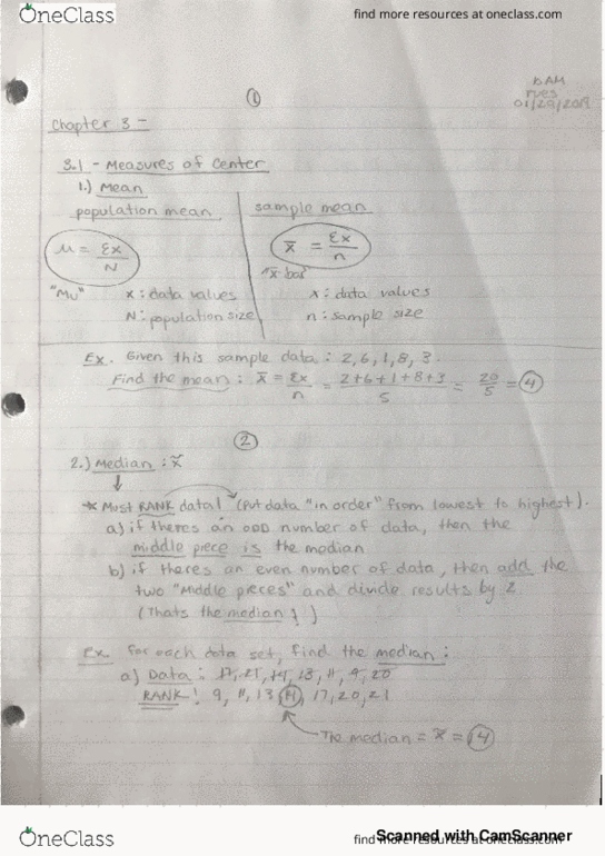 MATH-1635 Lecture 3: Chapter 3.1 Lecture Notes thumbnail