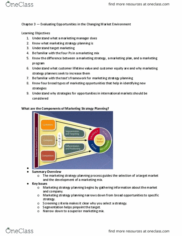 MGT 3300 Lecture Notes - Lecture 10: Marketing Strategy, Marketing Mix, Direct Market thumbnail