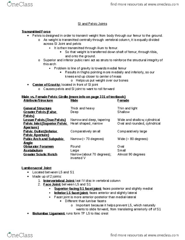 PT 5131 Lecture Notes - Inferior Pubic Ramus, Facet Joint, Appendicular Skeleton thumbnail