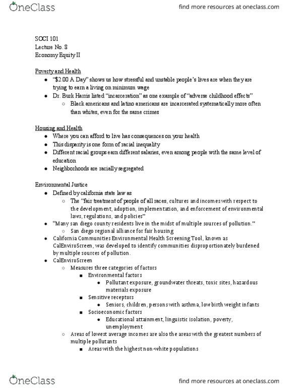 SOCI 101 Lecture Notes - Lecture 8: Birth Weight, Asthma thumbnail