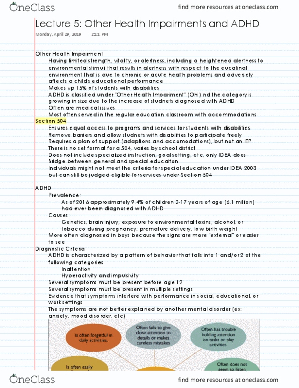 EDU 115 Lecture 5: Other Health Impairments and ADHD thumbnail