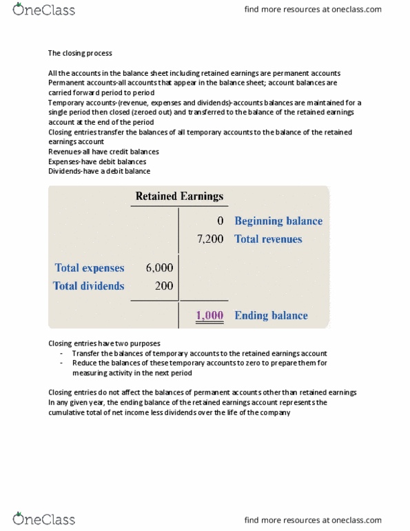 MGMT 20000 Chapter Notes - Chapter 3: Retained Earnings thumbnail