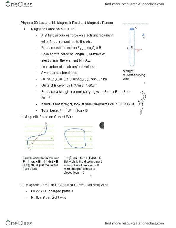 PHYSICS 7D Lecture Notes - Lecture 16: Electric Flux cover image