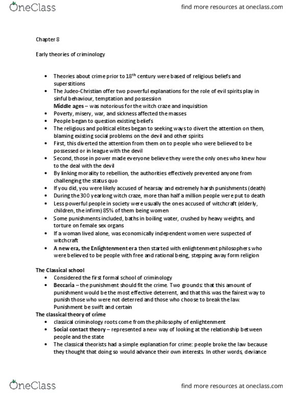 CRIM 1650 Lecture Notes - Lecture 3: Age Of Enlightenment, Simple Explanation, Atavism thumbnail