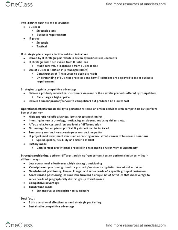 AFM241 Lecture Notes - Lecture 4: Competitive Advantage thumbnail