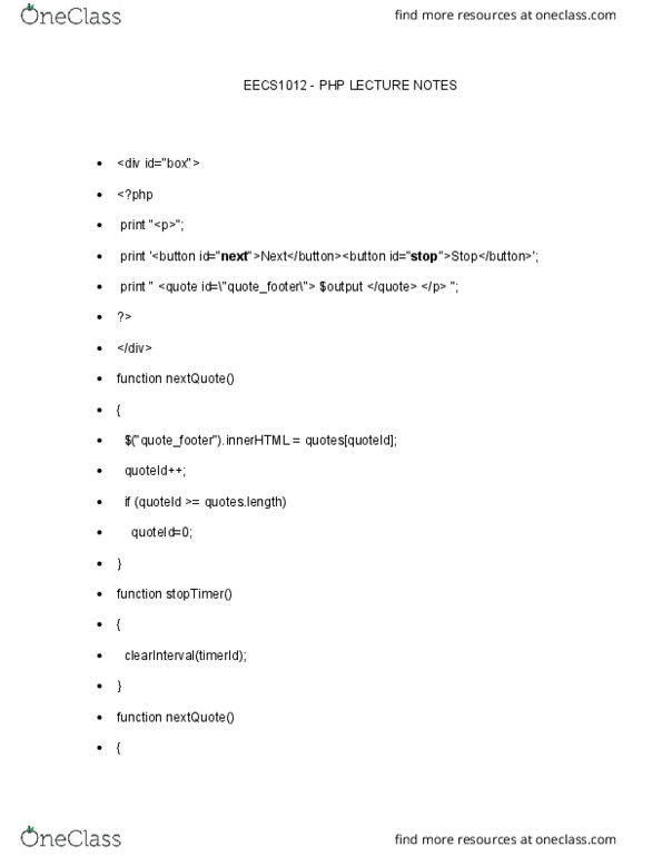 EECS 1011 Lecture 31: EECS1012 LECTURE NOTES_PHP12 thumbnail