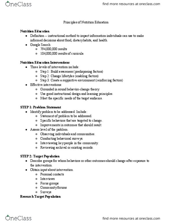 NUTR 8020 Lecture Notes - Lecture 1: Nutrition Education, Google Search, Instructional Design thumbnail