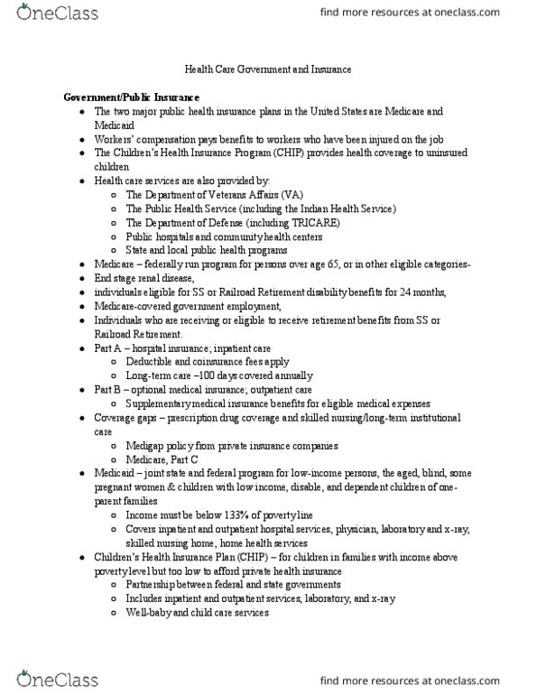 NUTR 8020 Lecture Notes - Lecture 15: Kidney Failure, Indian Health Service, Medigap thumbnail