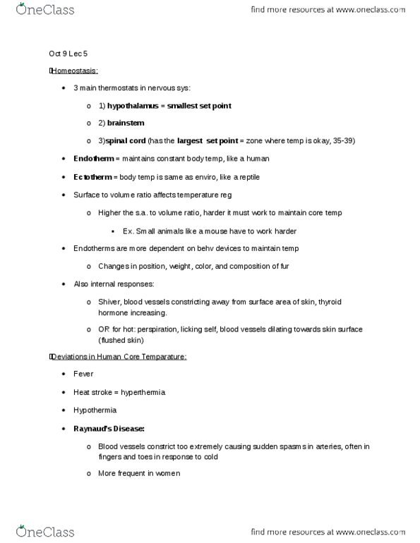 PSY100H1 Lecture Notes - Brainstem, Ghrelin, Lateral Hypothalamus thumbnail