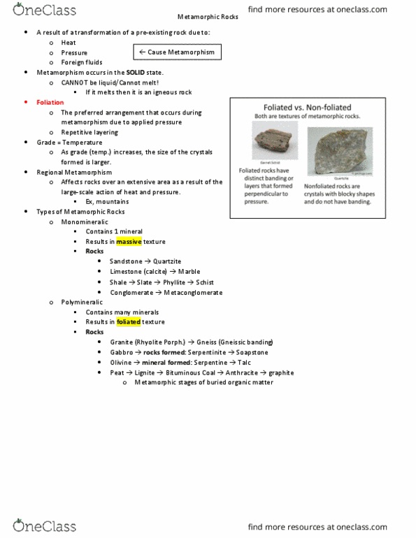 PHY 103 Lecture Notes - Lecture 1: Igneous Rock, Serpentinite, Phyllite thumbnail