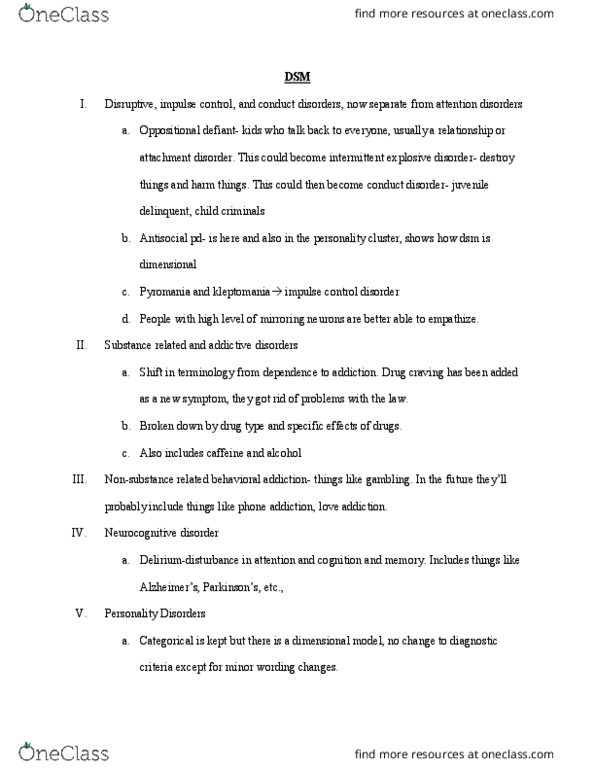 CAS PS 473 Lecture Notes - Lecture 18: Intermittent Explosive Disorder, Impulse Control Disorder, Problem Gambling thumbnail