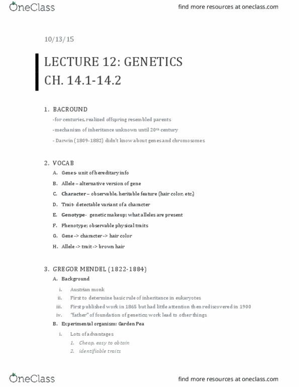 01:119:115 Lecture Notes - Lecture 12: Phenotype, Chromosome, Mutual Exclusivity thumbnail