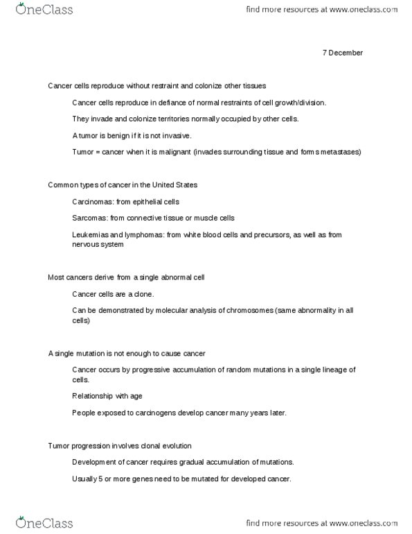 LIFE 210 Lecture Notes - Apoptosis, Tumor Suppressor Gene, Leukemia thumbnail