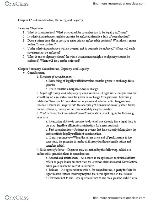 MGT 2106 Chapter Notes - Chapter 12: Unconscionability, Consumer Protection, Estoppel thumbnail