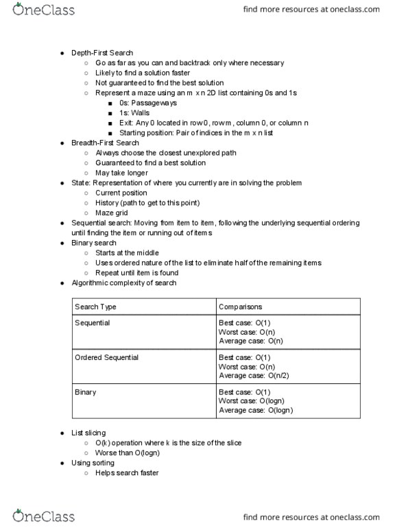 C S 313E Lecture Notes - Lecture 5: Binary Search Algorithm, Selection Sort, Insertion Sort thumbnail