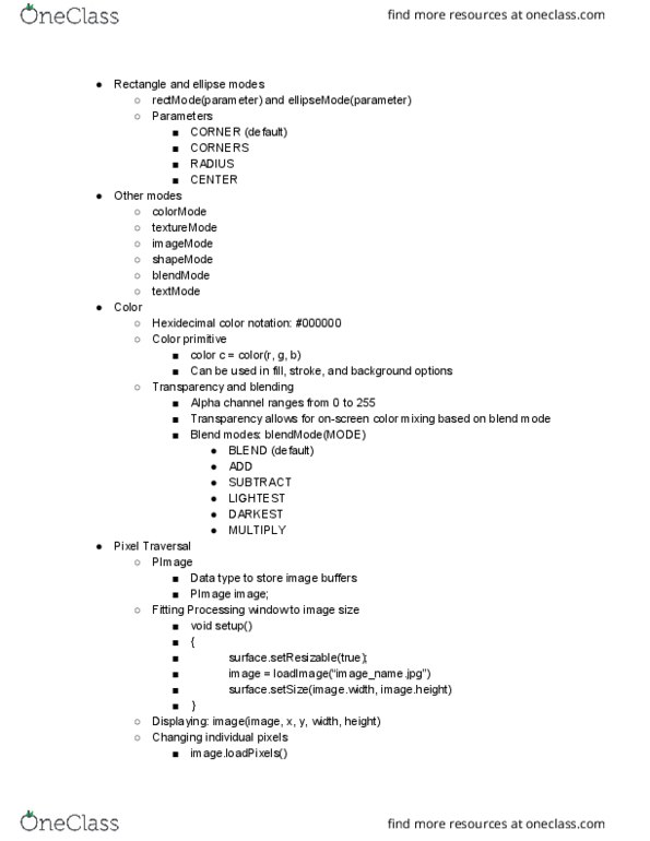 C S 324E Lecture Notes - Lecture 2: Blend Modes, Alpha Compositing, Ellipse thumbnail