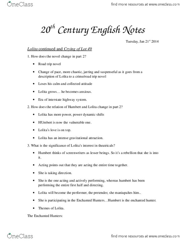 ENGL 3239 Lecture : 20th Century English Notes.docx thumbnail