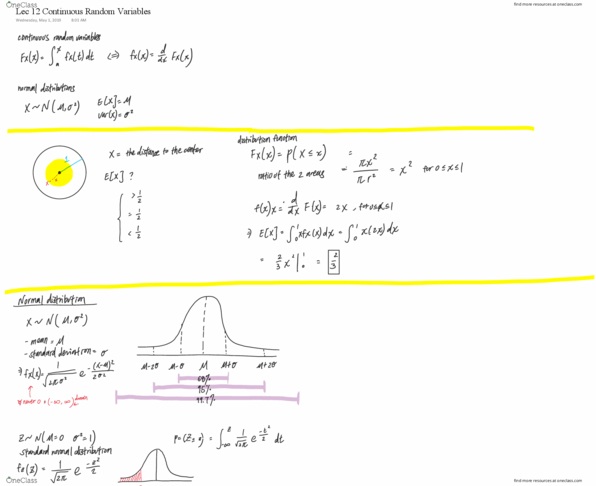 STA 103 Lecture 12: Continuous Random Variables thumbnail