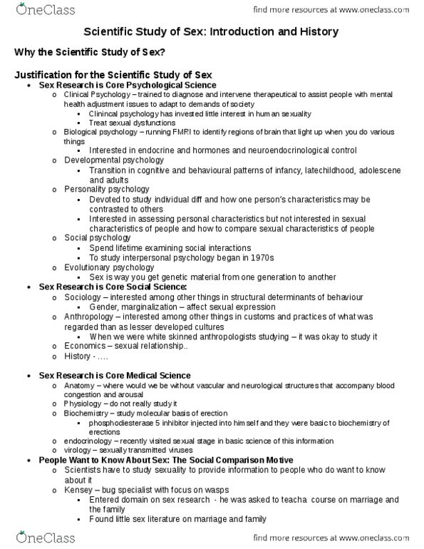 Psychology 2075 Chapter Notes - Chapter 1: Pubic Hair, Hypoactive Sexual Desire Disorder, Sylvester Graham thumbnail