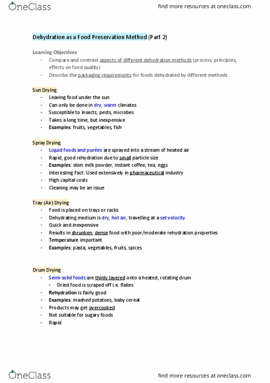 FNH 200 Lecture Notes - Lecture 8: Skimmed Milk, Instant Coffee, Photo-Oxidation Of Polymers thumbnail