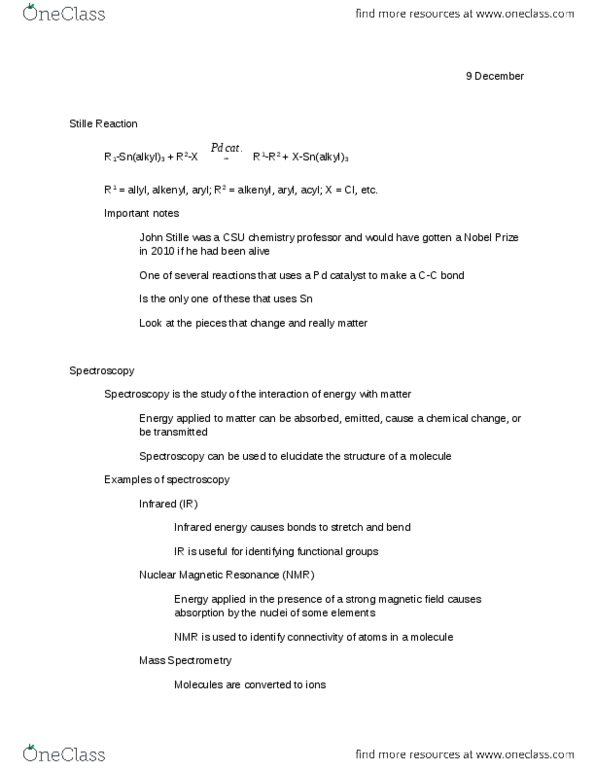 CHEM 341 Lecture Notes - Stille Reaction, Boron, Warez Group thumbnail