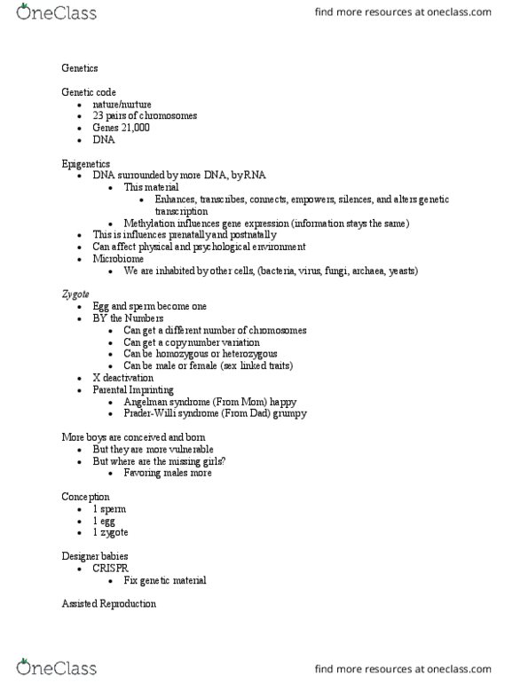 PSYC 2013 Lecture Notes - Lecture 6: Copy-Number Variation, Designer Baby, Crispr thumbnail