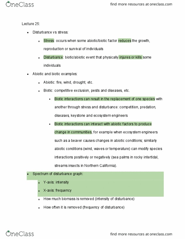 BIO 373 Lecture Notes - Lecture 25: Competitive Exclusion Principle, Dune, Pioneer Species thumbnail