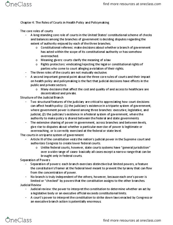 HSA 3150 Chapter Notes - Chapter 4: General Jurisdiction, Precedent thumbnail