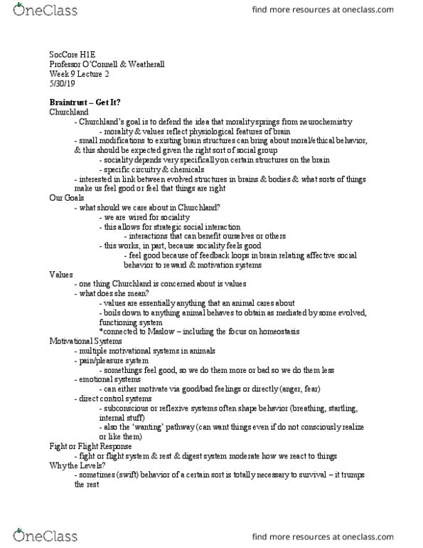 SOC SCI H1E Lecture Notes - Lecture 16: Neurochemistry, Homeostasis, The Takeaway thumbnail