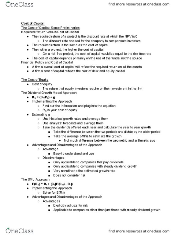 MGT 181 Chapter Notes - Chapter 14: Risk-Free Interest Rate, Net Present Value, Cash Flow thumbnail