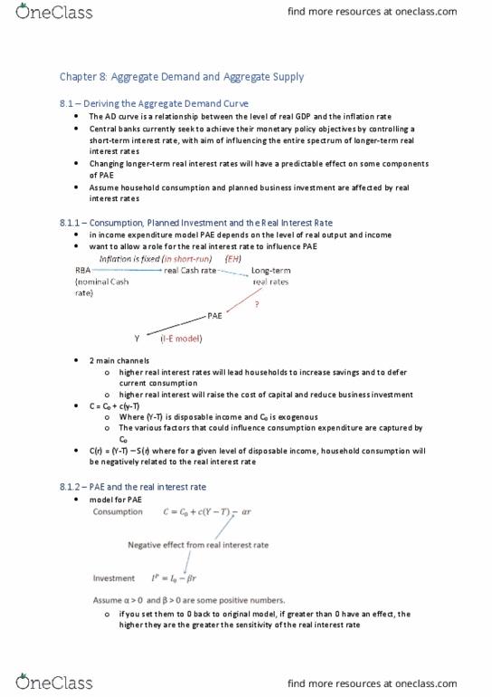 ECON1102 Lecture Notes - Lecture 8: Real Interest Rate, Aggregate Demand, Direct Tax thumbnail