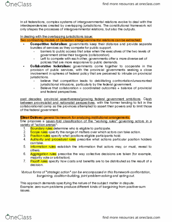 POLI 321 Chapter Notes - Chapter Ostrom: Constitution Act, 1982, Party System, Atlantic Accord thumbnail