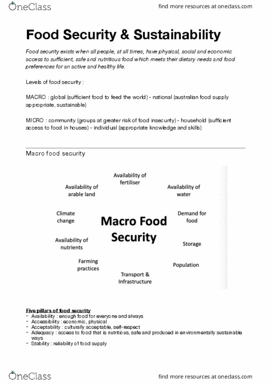9280 Lecture Notes - Lecture 9: Food Security, Junk Food, Food Waste thumbnail