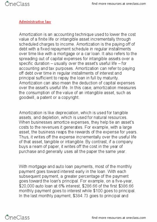 200013 Lecture Notes - Lecture 11: Loan, Intangible Asset, Microsoft Excel thumbnail