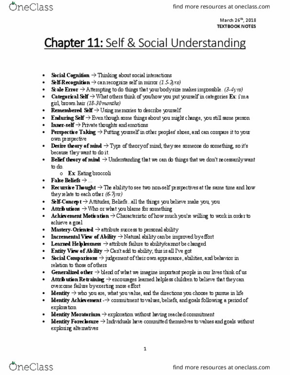 Psychology 2040A/B Chapter Notes - Chapter 11: Learned Helplessness, Identity Formation, Broccoli thumbnail