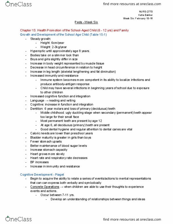 NURS 2770 Lecture Notes - Lecture 6: Dental Caries, Permanent Teeth, Age 12 thumbnail