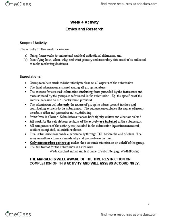 MKT 100 Lecture Notes - Lecture 4: Themarker, Liability Insurance, Descriptive Knowledge thumbnail