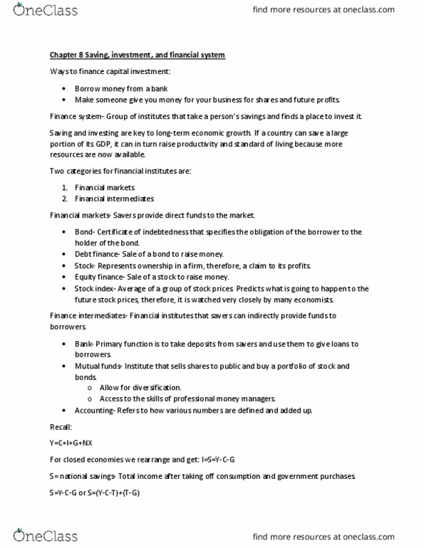 ECON 102 Lecture Notes - Lecture 8: Government Debt, Tax Credit, Interest Rate thumbnail