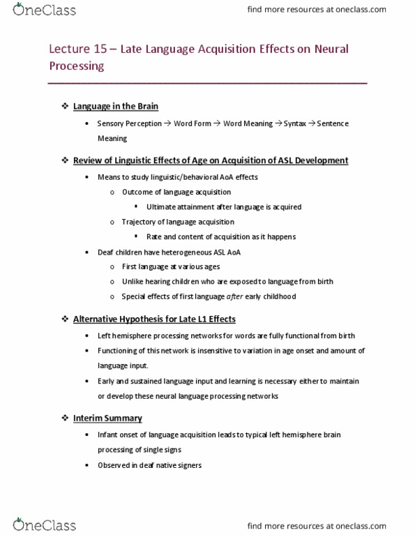 LIGN 148 Lecture Notes - Lecture 15: First Language thumbnail