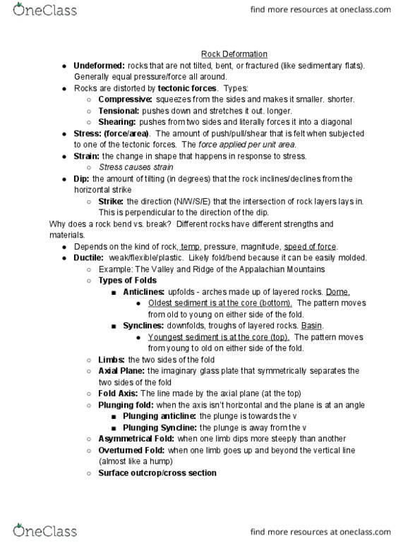 GEOL 100 Lecture Notes - Lecture 12: Anticline, Red Sea Rift, Rhine thumbnail