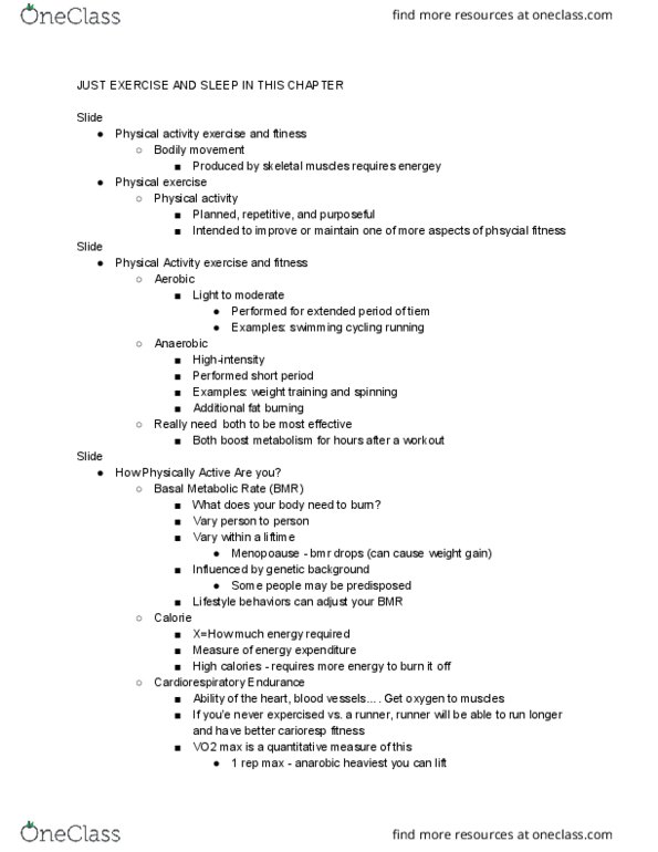 PSY 401 Lecture Notes - Lecture 12: One-Repetition Maximum, Runner Runner, Basal Metabolic Rate thumbnail