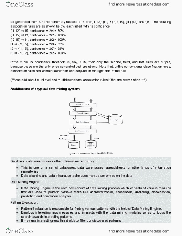 CS 420 Lecture Notes - Lecture 5: Data Mining, Association Rule Learning, Data Warehouse thumbnail