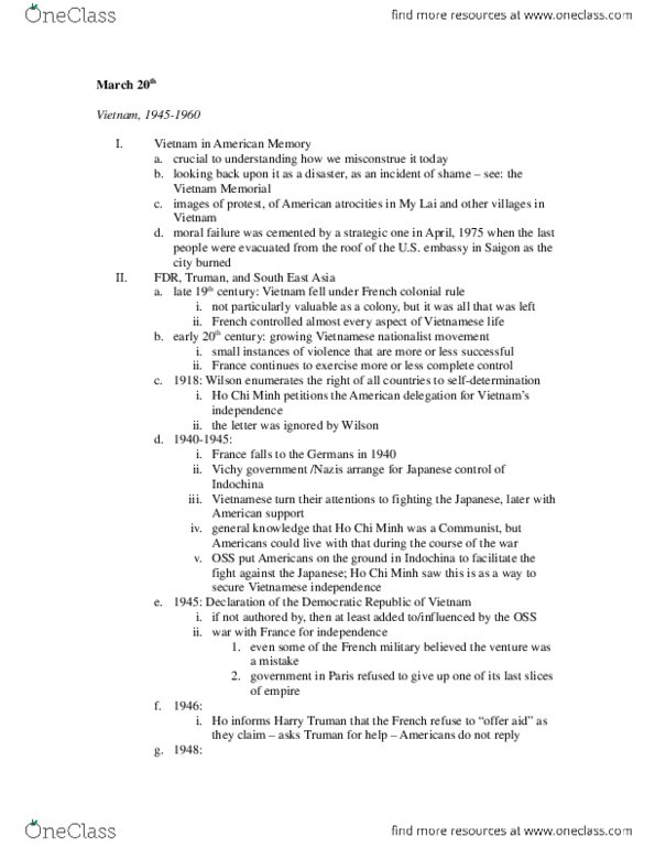 CAS HI 280 Lecture Notes - Southeast Asia Treaty Organization thumbnail