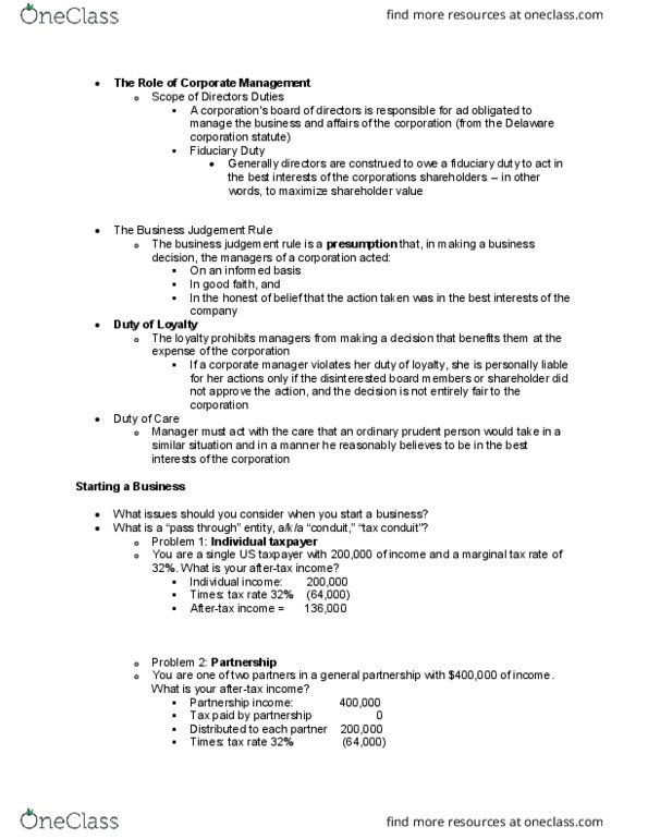 SMG LA 245 Lecture Notes - Lecture 32: Tax Rate, Fiduciary, General Partnership thumbnail