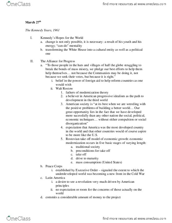 CAS HI 280 Lecture Notes - United States thumbnail