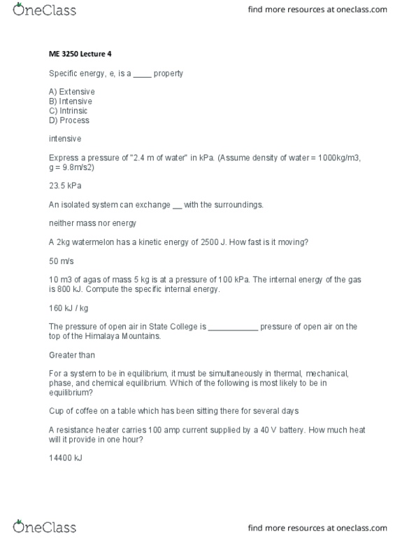 ME 3250 Lecture Notes - Lecture 4: Himalayas, Specific Energy, Joule thumbnail