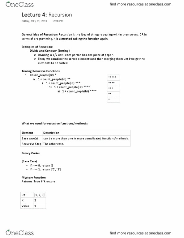 CSC148H5 Lecture 4: Recursion Part 1 thumbnail