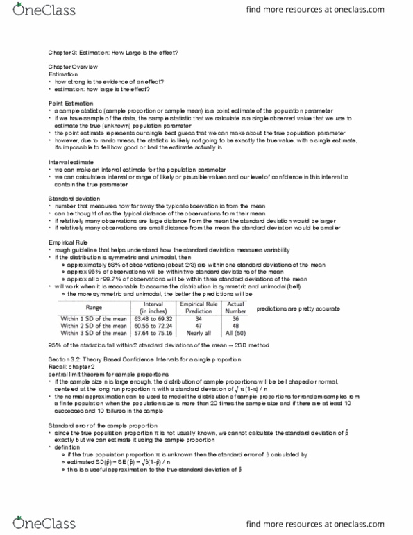 STATS 13 Lecture Notes - Lecture 12: Central Limit Theorem, Interval Estimation, Standard Deviation thumbnail